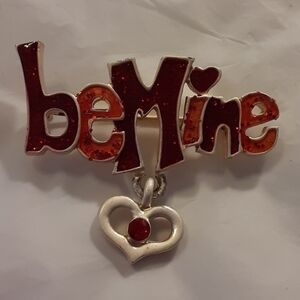 BE MINE Brooch with Red Gem